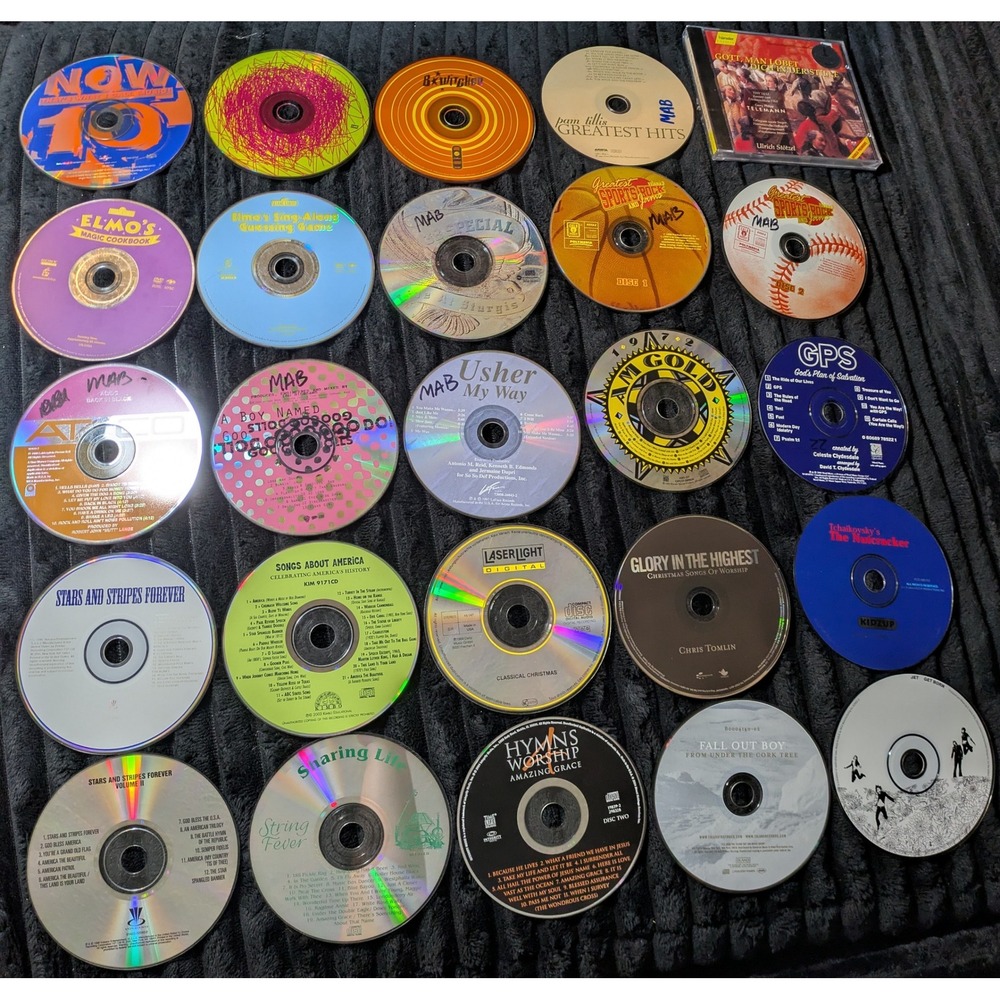 Lot of 25 Assorted CDs Usher Fall Out Boy AC/DC Goo Goo Dolls Now 10 CD